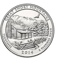25 центов 2014 21-й парк, Great Smoky Mountains, Tennessee (Грейт Смоки Маунтинс, Теннесси), двор P
