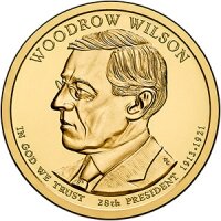 1 доллар 2013 28-й президент Woodrow Wilson (Вудро Вильсон), двор D