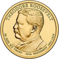 1 доллар 2013 26-й президент Theodore Roosevelt (Теодор Рузвельт), двор P