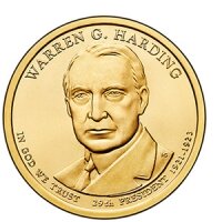 1 доллар 2014 29-й президент Warren G. Harding (Уоррен Гардинг), двор D